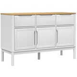 Maison Chic Komoda - Predalnik - Garderobna omara FLORO bela 114x43x74 cm trdna borovina, (21722617) | Shoptok.si