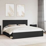  Okvir za krevet Crna 200 x 200 cm Čvrsto borovo drvo | shoptok.hr