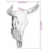  Lubanja bika Srebrno 34 x 13 x 53 cm Aluminij | shoptok.hr
