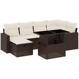  7-dijelni set vrtnih sofa od poliratana s jastucima smeđi | shoptok.hr
