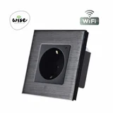 Wifi pametna utičnica ugradna, aluminijumski panel crna WU0013