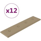  Zidne ploče od umjetne kože 12 kom cappuccino 60 x 15cm 1 08 m² | shoptok.hr