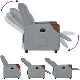 vidaXL Električni naslonjač od tkanine svjetlosivi | shoptok.hr