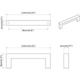 Drška za namještaj 2 pcs Crna 110 x 12 x 36 mm Željezo | shoptok.hr