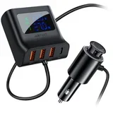 Acefast B8 (3XUSB-A+1XUSB-C) avtomobilski polnilec z digitalnim zaslonom