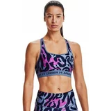 Under Armour Women's Armour Mid Crossback Printed Sports Bra Mineral Blue/Midnight Navy S