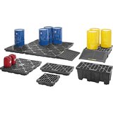 Justrite PE prestrezna kadica iz PE regenerata, kadica za sode 4 x 200 l, velika prostornina, prestrezna prostornina 276 l | Shoptok.si