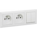 Legrand Dupla kućna utičnica i dupli prekidač br. 5 sa okvirom SUNO 250V bela Cene