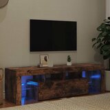 TV ormarić s LED svjetlima boja dimljenog hrasta 140x36,5x40 cm | Eponuda.com