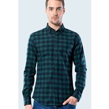 Slim Fit Karirani Zelena Košulja - Zelena, M, košulja, Slim fit | ePonuda.com