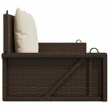  Klupa za ljuljanje s jastucima smeđa 119x56x48 cm od poliratana | shoptok.hr
