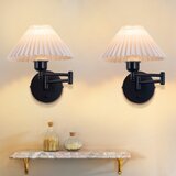 Nettlife Komplet 2 vintage notranjih stenskih svetilk: E27 retro senčilo, nastavljiva stenska osvetlitev 40W.MAX bela brez žarnice, (22136336) | Shoptok.si