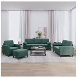 vidaXL Sedežna garnitura 4-delna z vzglavniki temno zelen žamet | Shoptok.si
