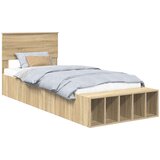  Krevetna konstrukcija s policom Sonoma hrast 90 x 190 cm | shoptok.hr