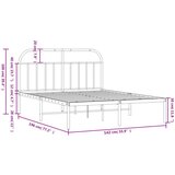 vidaXL Kovinski posteljni okvir z vzglavjem črn 135x190 cm | Shoptok.si