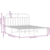 vidaXL Metalni okvir za krevet s uzglavljem crni 135x190 cm | shoptok.hr
