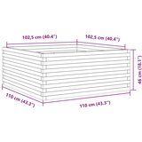 vidaXL vrtno cvetlično korito belo 110x110x46 cm trdna borovina, (21266459) | Shoptok.si