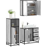vidaXL 3-dijelni set kupaonskog namještaja siva boja hrasta drveni | shoptok.hr