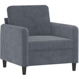  Fotelja s tabureom tamnosiva 60 cm baršunasta | shoptok.hr