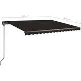  Tenda na ručno uvlačenje s LED svjetlima 400 x 350 cm antracit | shoptok.hr