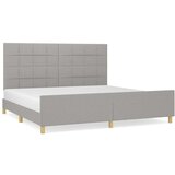  Posteljni okvir z vzglavjem svetlo siv 200x200 cm blago, (20788492) | Shoptok.si