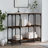  Konzolni stol smeđa boja hrasta 102x35x90 cm konstruirano drvo | shoptok.hr