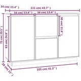  Komoda bijela 111 x 34 x 75 cm od masivne borovine | shoptok.hr