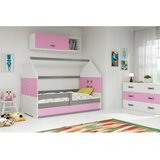 Domi drveni dečiji krevet 1 sa prostorom za skladištenje - 160x80 cm - roze - belo - sivo Cene