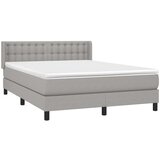  Box spring postelja z vzmetnico svetlo siva 140x200 cm blago, (20726810) | Shoptok.si