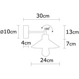 Opviq lights Tirkizna/u prirodnoj boji zidna lampa ø 24 cm Manavgat – | shoptok.hr