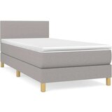  Box spring postelja z vzmetnico svetlo siva 90x200 cm blago, (20790478) | Shoptok.si