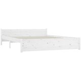  Posteljni okvir bel iz trdnega lesa 140x190 cm, (20643149) | Shoptok.si