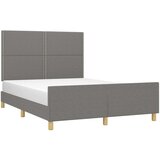  Posteljni okvir z vzglavjem temno siv 140x200 cm blago, (20736174) | Shoptok.si