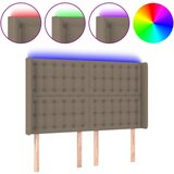 vidaXL LED posteljno vzglavje taupe 147x16x118/128 cm blago, (20938395) | Shoptok.si