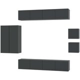  8-dijelni set TV ormarića crni od konstruiranog drva | shoptok.hr