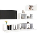  4-dijelni set TV ormarića visoki sjaj bijeli od iverice | shoptok.hr