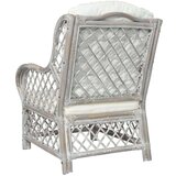 SOFA Enosed z blazino siv naravni ratan in platno, (20657686) | Shoptok.si