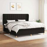  Box spring postelja z vzmetnico črn 200x200 cm blago, (20894515) | Shoptok.si