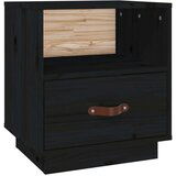  Nočna omarica črna 40x34x45 cm trdna borovina, (20731822) | Shoptok.si