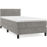 Box spring krevet s madracem svjetlosivi 100x200 cm baršunasti | shoptok.hr
