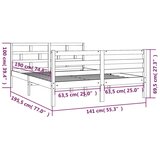  Posteljni okvir bel iz trdnega lesa 135x190 cm 4FT6, (20646132) | Shoptok.si