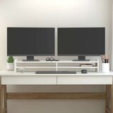  Stalak za monitor bijeli 100x27x15 cm od masivne borovine | shoptok.hr