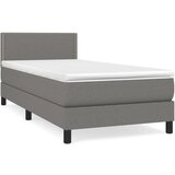  Box spring postelja z vzmetnico temno siva 90x200 cm blago, (20724253) | Shoptok.si