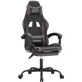  Vrtljiv gaming stol z oporo za noge črno in zeleno um. usnje, (21378626) | Shoptok.si