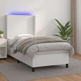  Box spring s madracem LED bijeli 90x200 cm umjetna koža Cijene