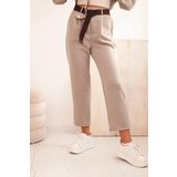 Kesi Włoski Set women's buttery hoodie and pants with a belt dark beige | Eponuda.ba