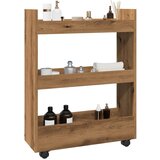 vidaXL Uska kolica za pohranu s 3 razine boja hrasta konstruirano drvo | shoptok.hr