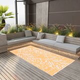 vidaXL Zunanja preproga oranžna in bela 120x180 cm PP Cene