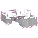  10-dijelni set vrtnih sofa s jastucima bež od poliratana | shoptok.hr