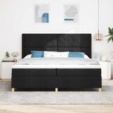 Krevet s opruga kutije s LED trakama Crna 200 x 200 cm tkanina | shoptok.hr